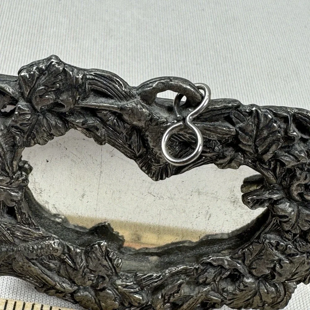Vintage Anthropologie Pewter Heart Tabletop Mirror Arthur Court 1991‎